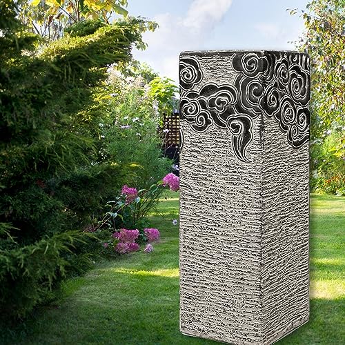 ARCVOX Home Garden Sculpture Columns Pedestal, Faux Stone Finish Floor Ornaments, Landscape Statues for Home Decor, Backyard Decor Pagoda Statue (Size : 35.4in)