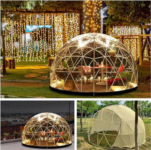 Bubble Tent Dome House 12ft, Garden Igloo Outdoor Shelter Geodesic Dome Kit for Backyard Patio Camping Party, 5-7 Person Clear Tent Canopy Gazebos Screen House Greenhouse