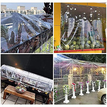 Heavy Duty Waterproof PVC Transparent Tarpaulin Clear Vinyl Tarp Cover, 0.35mm Moisturizing Awning Canopy Patio Enclosure,Flower-Plant Leaf Covered Rainproof,Clear_2.4x3m/7.2x9ft (Clear 2x10m/6x30ft)