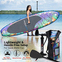 SereneLife Inflatable Stand Up Paddle Board Black