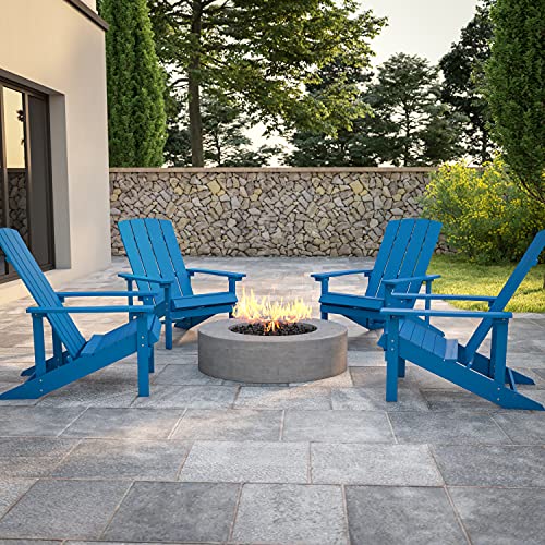 EMMA + OLIVER Blue Adirondack Chair, 4-Pack