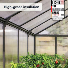 Palram Canopia Glory 8x12 Ft. Greenhouse Kit with Lockable Door and Vent Gray