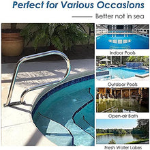 Easy to Install Handrail with Bottom Plate for Inground Pools Entrances Stainless Steel 3-Bend Small Deck Safety Rail (Thickness:1.0mm) ()