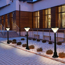 Lights Outdoor Black Aluminum Glass Lampshade Lawn Lamp Outdoor Antirust Pillar Lamp Garden Floor Lamp E27 Villa External Waterproof Street Light Patio Stake Light Height: 96cm Stadium