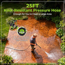 Commercial 4000PSI 4GPM 212CC 7.0HP Gas Pressure Washer, 9" Wheels Professional Gas Power Washer with 5 Nozzle 25FT Hose 1L Foam Bottle for Home Fence Driveway Yard (EPA/CARB/ETL Compliant), Green