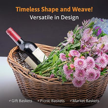 Wald Imports - Small Light Brown Hand Woven Wicker Basket for Storage with Handles - Woven Basket - Wicker Baskets for Picnics, Easter, Organizing, and More (14 x 5.5 inches)