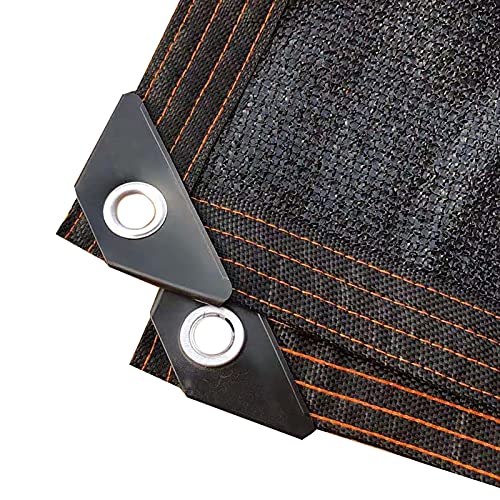 WYBB Shade Cloth 90% Black Shade Cloth Taped Edge with Buttonhole, Rectangle Courtyard Shade Netting, for Livestock Housing/Plant Cover/Backyard/Sun Room (Size : 10m x 12m)