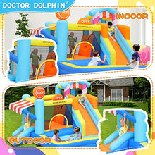 Doctor Dolphin Pink Inflatable Bounce House with Double Slide for Kids 2-12