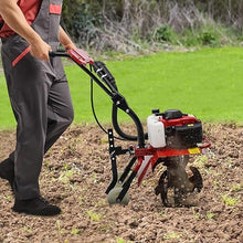Tiller Cultivator for Gardening, 1.6kw 62CC Earth Cultivator Adjustable Tilling Depth, Air-Cooled 4-Stroke Engine Gas Powered Garden Cultivator Machine 8500rpm for Lawn, Yard, Soil Cultivation
