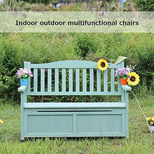 WZYPZFCL Terrace Park Benches Outdoor Storage Bench, Weatherproof Solid Wood Bench, Double Courtyard Bench with Backrest and Armrests, for Storing Gardening Tools/Outdoor Supplies