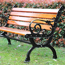 EESHHA Garden Bench - Outdoor Park Bench, Courtyard Cast Aluminum Chair, 2-3 Seats, Solid Wood, Waiting & Rest Area