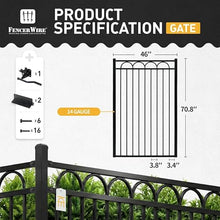 Fencer Wire 6FT x 4FT Heavy Duty Arc Metal Fence Gate, Outdoor Rust-Resistant Steel Garden Gate for Yard, Pool, Patio & Residential Fencing, Pack of 10