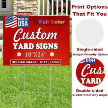 24"X18"Pack of 100, Custom Yard Signs | Double Sided,4mm Weatherproof Corrugated Plastic, with Metal "H" Stake,Outdoor Customizable Sign Cutout, Made in USA