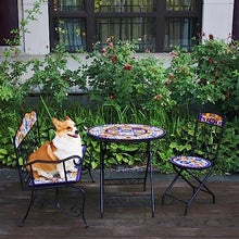 BENGAOTH-O Outdoor Benches, Mexican Style Outdoor Bench, 41.3" Double People Garden Leisure Bench, Metal Frame and Hand Painted Ceramic Seats, for Patio Yard Park Balcony,for Patio,Park,Lawn