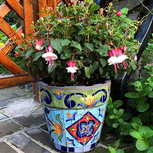 FAFACAI Round Classical Outdoor Large Plant Pot Colorful Planter Hand-Painted Ceramic Flower Pot Garden Balcony Decor Landscape Vase Container Pots for Villa Corridor Aisle (22 * 19.5cm)