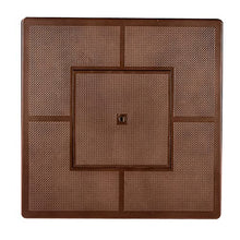 Oakland Living Square 42 in. x 42 in. Aluminum Propane Fire Pit Table with Glass Beads, Two Covers, Lid, 57,000 BTUs in Brown Finish