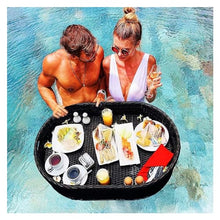 SDdPulse Floating Tray Swimming Pool Floating Tray Table, Large Floating Spa Hot Tub Bar Drink and Food Table Refreshment Tray for Pool Or Beach Party Float Lounge,Black