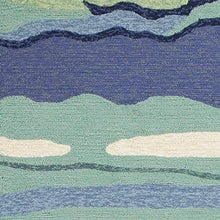 HomeRoots 8' x 10' Blue Green Abstract Waves Indoor Outdoor Area Rug