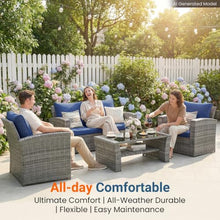 Wisteria Lane 4 Piece Outdoor Wicker Patio Furniture Set for All Weather