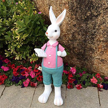 AKSHVA Outdoor Statues for Garden, Front Porch Rabbit Sculpture, Animal Rabbit Fleshy Landscape Resin Decoration Garden Decoration Gardening Simulation Animal Decoration