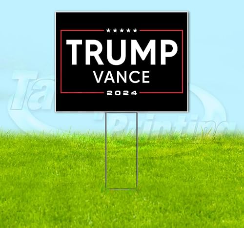 TampaPrinting Trump Vance Yard Sign 18" x 24" with Metal Step Stake