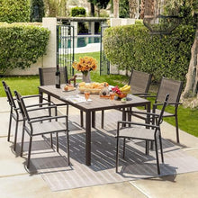 Homall 7 Pieces Patio Dining Set, Metal Outdoor Dining Set for 6, Brown