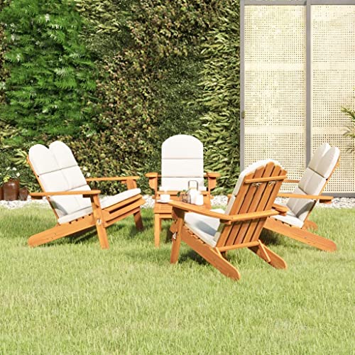 LPERTGFHU 5-Piece Adirondack Lounge Set, Acacia Wood Patio Furniture