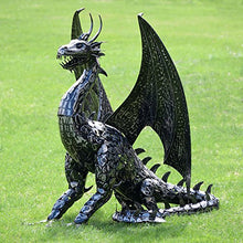 Zaer Ltd. 4.5ft Tall Large Metal Dragon Statue Decoration Metallic Black