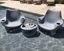 Tenjam Splash Series Amped Side Table for in Pool use, in Pool Side Table for sunshelf use and Water Depths up to 10" (Gray Granite New)