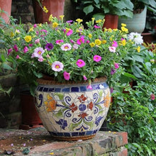 FAFACAI Flower Pots Flower Pot Planter, Outdoor/Indoor Unbreakable Ceramics Flowerpot Country Courtyard Garden Decoration, Large Diameter-C||L (Color : D, Size : M) (C Medium)