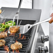 5 piece Set of Stainless Steel BBQ Barbecue Forks Food Tongs Oil Brushes Cooking Tools