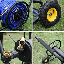 Garden Hose Holder Industrial Hose Reel Cart, Heavy Duty Metal Frame with Solid Wheels, Labor saving Hose Guide System, Holds 490-Feet of 1/2" Hose Capacity for Outside Garden & Yard Pipe Hose Storage