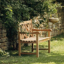 Ash & Ember Summit Grade A Teak Bench, Seats 2 People Comfortably, Weather Resistant Indoor Outdoor Solid Wood Patio Furniture with Tightly Spaced Slats, Bowed Back, Armrests (5')