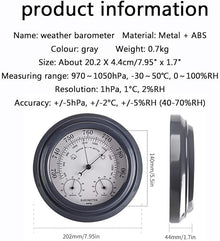 Glass Barometer,Outdoor Temperature Gauge,Traditional Barometer Analog Weather Station,Weather Barometer,Barometer Thermometer Hygrometer