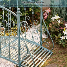 sunbiaouk Metal Arch Zen Garden Bridge, Decorative Footbridge