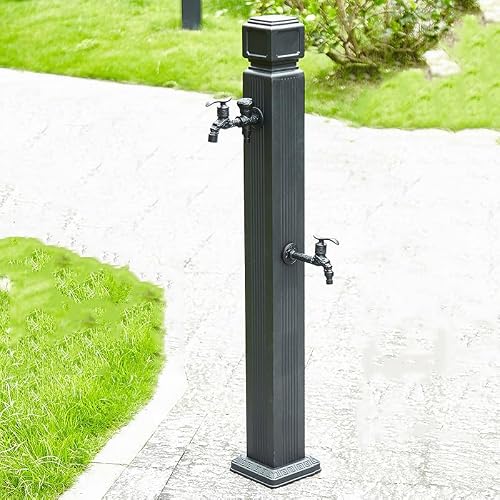 Freestanding Vertical Garden Water Column with Copper Tap, Decorative Outdoor Fountain for Yard Irrigation and Hydration (Height 110Cm)
