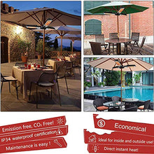 Electric Patio Umbrella Heater, Folding Outdoor Electric Infrared Space Heater with 3 Heating Panels for Pergola Or Gazabo Parasol Patio Heater,Black