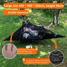 Outdoor Camping Hammock Tent, Large Triangle Hammocks for 1-3 Persons-Portable Camping Mosquito Net for Outside, Hiking Travel(Military Green)