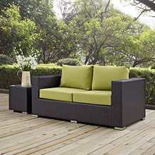 Modway Convene Wicker Rattan Outdoor Patio Loveseat in Espresso Peridot