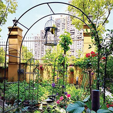 Large Garden Arch, Metal Pergola Arbor Climbing Plants with Support Feet Base Rose Arches Arbor Flower Stand, Wedding Arch for Roses Climbing Plants Support,Black,180 x 220 cm