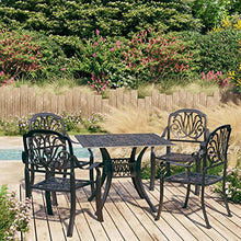 HEFZGDB 5 Piece Bistro Set Cast Aluminum Black Outdoor Table and Chairs Outdoor Patio Furniture Set Balcony Furniture Great for porches, lawns and patios.