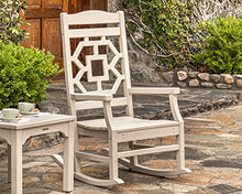 Martha Stewart by POLYWOOD Chinoiserie Outdoor Rocking Chair, Black, Durable HDPE All-Weather Patio Furniture with Decorative Lattice, Classic Porch Rocker for Deck, Garden & Backyard, Made in the USA