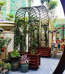 IBOWZ Metal Garden Arch Wrought Iron Garden Arbour, Heavy Duty Garden Arch Arbor Trellis, for Various Climbing Plant Roses Vines, Decorative Pergola Arbor, 7 Sizes
