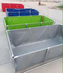 Home Swimming Pools, Rectangular Metal Frame Pool/ Albercas Para Niños Y Adultos W/ Flow Valve for Ages 6 and Up, 1.2m Deep Backyard Above Ground Pool, 1 1.5 2 2.5 3 M Canvas Fish Pond(B Deep 48in/1.2