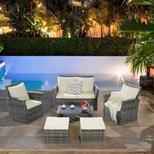 Patio Furniture Set with Small Outdoor Table, All-Weather Wicker, Breathable Polyester Cushions, Patio Bar Set w/ Sillas para Balcon, Sillas para Patio Exterior, Easy-to-Clean, Durable (Beige)