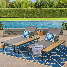 Outdoor Lounge with Side Table (Set of 2) Grey Fabric Water Resistant