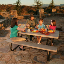 Lifetime Folding Picnic Table and Benches, 6 Feet, Putty, Pack of 4