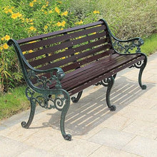Outdoor Bench,Outdoor Outdoor Benches Patio Bench for Your Leisure Time, Iron Foot Anticorrosive Solid Wood Outdoor Patio Furniture Seat (Green 120cm)