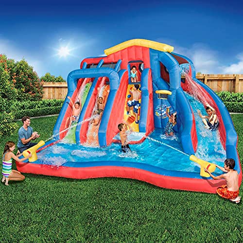 BANZAI Hydro Blast Inflatable Water Park with Slides & Pool Blue/Red