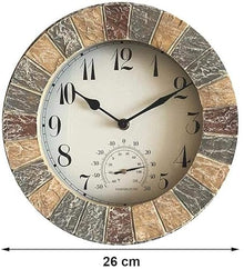 ZYBB Clocks Outdoor Moisture and Dustproof Outdoor Clocks for The Garden Wall Mounted with Temperature and Humidity